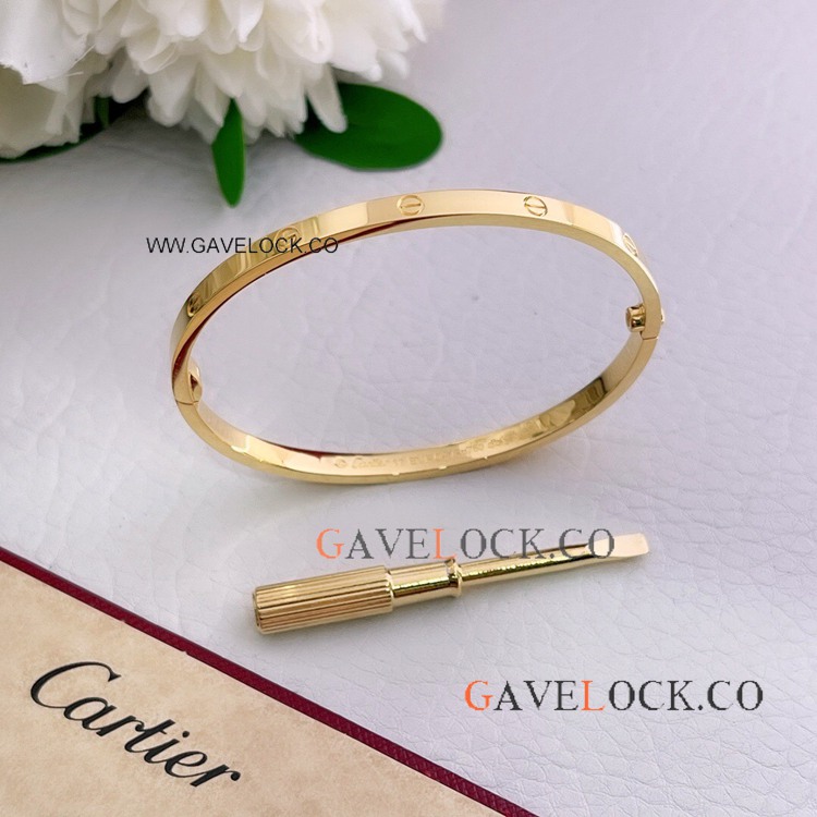 Hot Sale Copy Cartier Narrow style Bangle Love Gold Braelet
